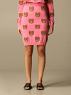 MOSCHINO COUTURE KNIT SKIRT WITH ALL-OVER TEDDY,11681281