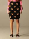 MOSCHINO COUTURE KNIT SKIRT WITH ALL-OVER TEDDY,11681274