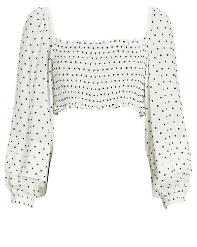 Solid & Striped Remy Polka Dot Crop Top In White/black