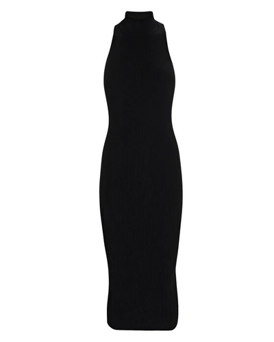 Intermix Penelope Sleeveless Knit Turtleneck Dress In Black