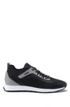 HUGO HUGO BOSS - LACE UP SOCK TRAINERS WITH EVA RUBBER SOLE - BLACK