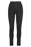 Skims Thermal Ribbed Cotton-blend Leggings In Soot