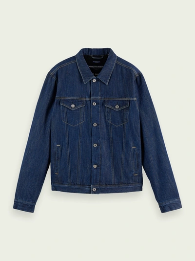 Scotch & Soda Denim Jacket With Teddy Lining In Blue