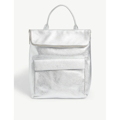 Whistles Verity Leather Backpack In Silver