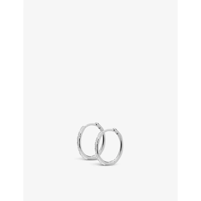 MONICA VINADER WOMENS RIVA WAVE STERLING SILVER DIAMOND HOOP EARRINGS,40806113