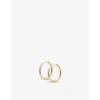Monica Vinader Riva Wave 18ct Yellow-gold Vermeil And Diamond Earrings In Gold