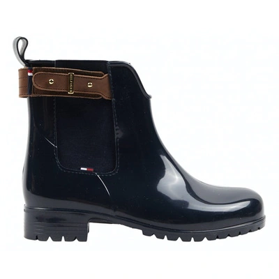Pre-owned Tommy Hilfiger Ankle Boots In Navy