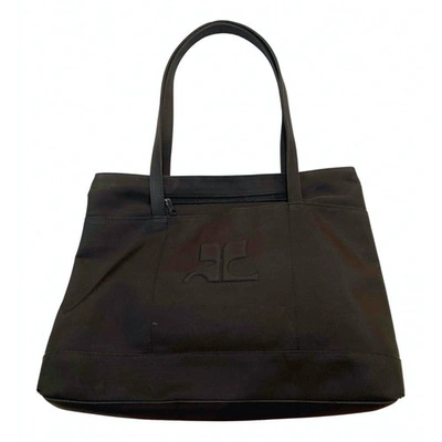 Pre-owned Courrèges Cloth Tote In Black