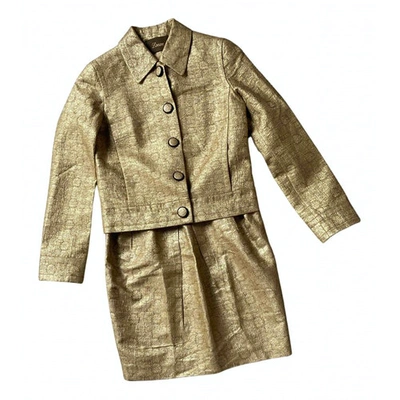 Pre-owned Loewe Silk Suit Jacket In Gold