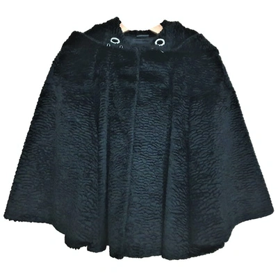 Pre-owned Alexander Mcqueen Faux Fur Coat In Black