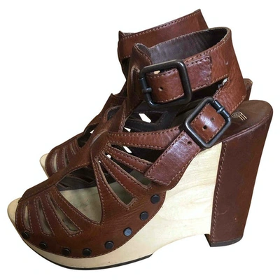 Pre-owned Belle Sigerson Morrison Leather Sandals In Brown