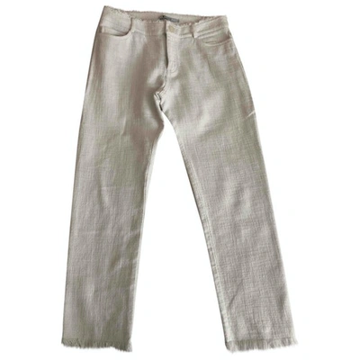 Pre-owned Alexander Wang T Straight Pants In White
