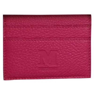Pre-owned M Missoni Leather Card Wallet In Pink