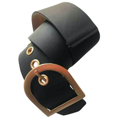 Pre-owned Max Mara Atelier Leather Belt In Black