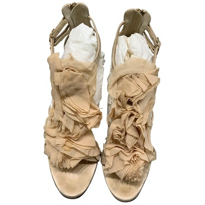 Pre-owned Giuseppe Zanotti Cloth Sandal In Beige