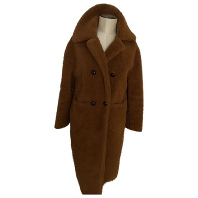 Pre-owned Topshop Tophop  Camel Faux Fur Coat