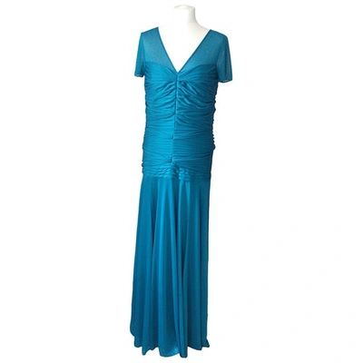 Pre-owned Halston Heritage Maxi Dress In Turquoise