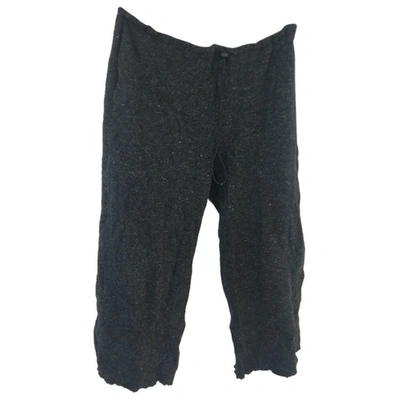Pre-owned Miu Miu Wool Large Pants In Grey