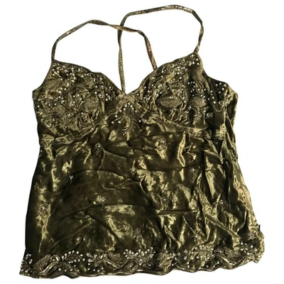 Pre-owned Unknown Velvet Camisole In Green