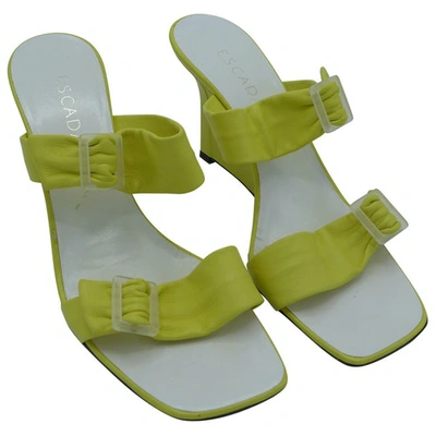 Pre-owned Escada Leather Sandals In Yellow