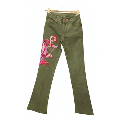 Pre-owned Etro Green Denim - Jeans Jeans