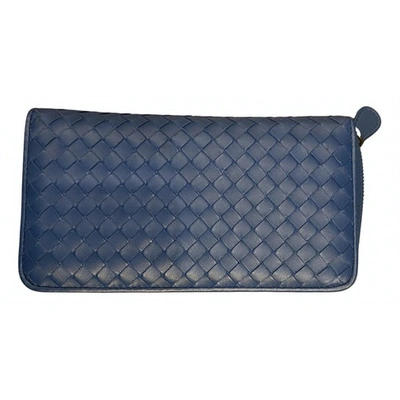 Pre-owned Bottega Veneta Leather Wallet In Blue
