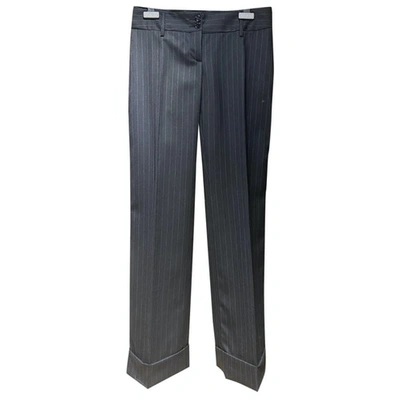 Pre-owned Dolce & Gabbana Wool Straight Pants In Grey