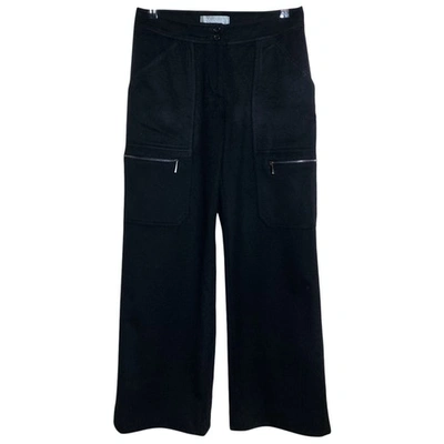Pre-owned Max Mara Wool Trousers In Black