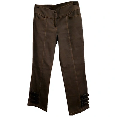 Pre-owned Escada Trousers In Brown