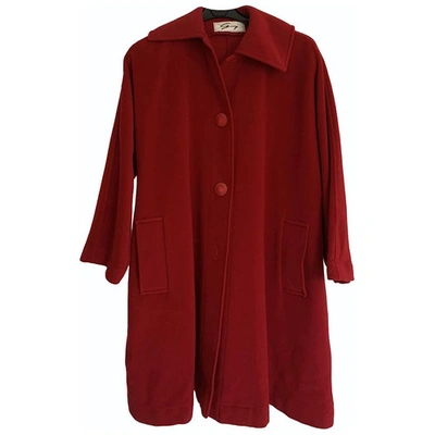 Pre-owned Genny Wool Coat In Red