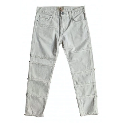 Pre-owned Current Elliott White Cotton Jeans