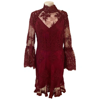 Pre-owned Nicholas Mini Dress In Burgundy