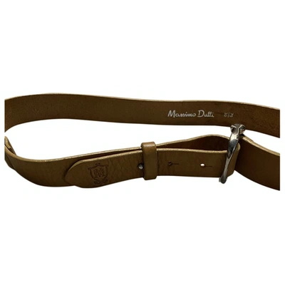 Pre-owned Massimo Dutti Leather Belt In Camel