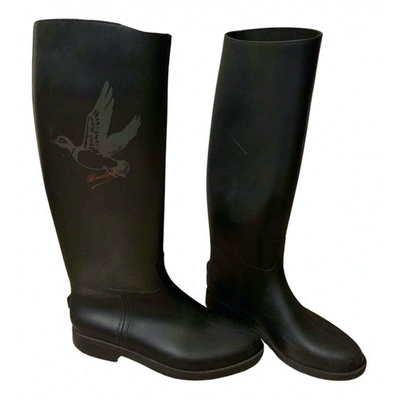 Pre-owned Brooksfield Wellington Boots In Black