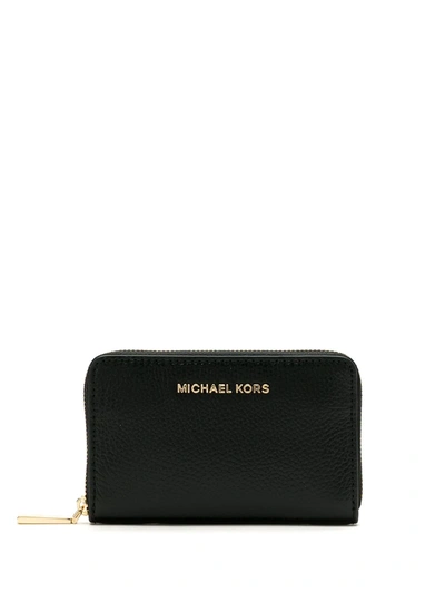 Michael Michael Kors Pebble-leather Zip-around Wallet In Black