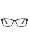 Prada 55mm Rectangle Optical Glasses In Black