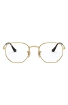 Ray Ban 54mm Optical Glasses In Gold