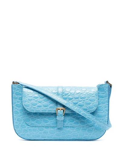 By Far Miranda Croc Embossed Leather Bag In Blue