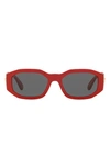 Versace Biggie 53mm Round Sunglasses In Red/ Grey