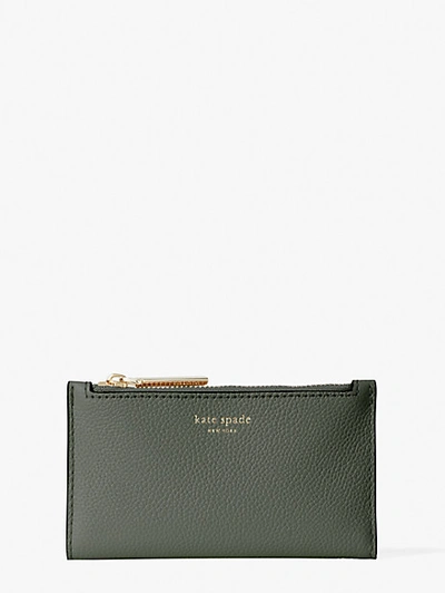 Kate Spade Margaux Small Slim Bifold Wallet In Deep Evergreen Multi