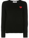 Comme Des Garçons Play Heart Motif Sweater In Black