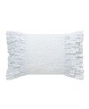 Laura Ashley Chloe Cottage Ruffle Decorative Pillow, 14" X 20" Bedding In Open Blue