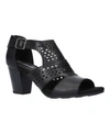Easy Street Adara Womens Faux Leather Laser Cut Block Heels In Black