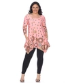 White Mark Plus Size Erie Tunic In Pink