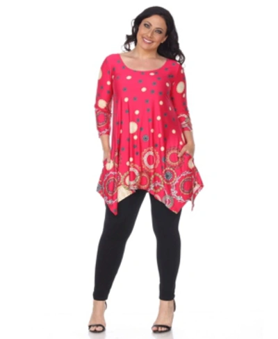 White Mark Plus Size Erie Tunic In Fuchsia