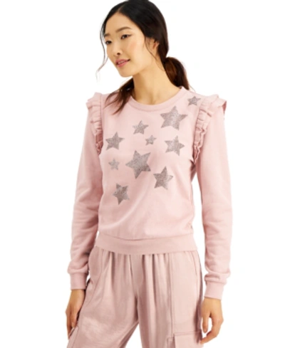 Inc International Concepts Inc Ruffled Star Sweatshirt, Created For Macy's In Pale Mauve