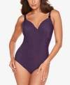 Miraclesuit Razzle Dazzle Siren Twist-front Underwire Allover Slimming One-piece Swimsuit Women's Swimsuit In Sangria Purple