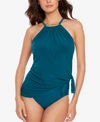 Magicsuit Parker Underwire Allover Slimming Swimdress Women's Swimsuit In Baltic