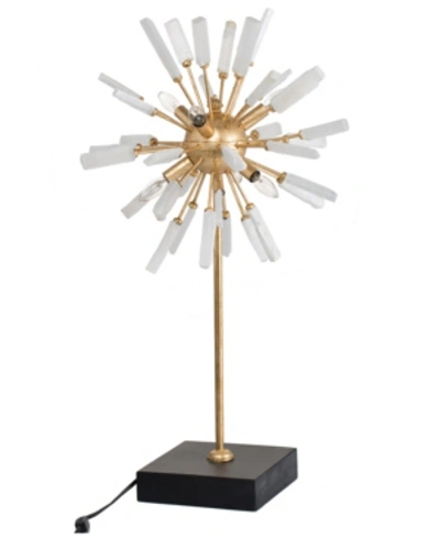 Ab Home Florrie Metal And Stone Table Lamp, Tall In Gold
