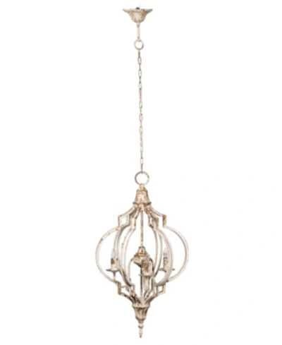 Ab Home Donalt Crowned 3-light Iron Chandelier In White